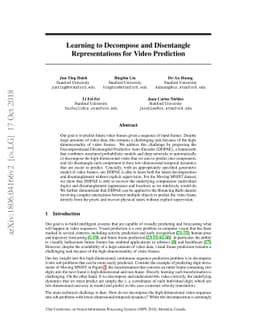 Learning to Decompose and Disentangle Representations for Video
  Prediction