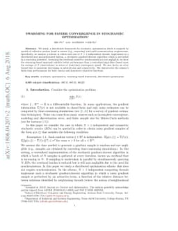 Swarming for Faster Convergence in Stochastic Optimization