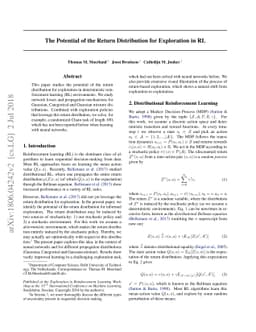 The Potential of the Return Distribution for Exploration in RL