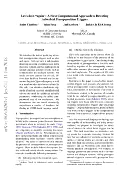 Let's do it "again": A First Computational Approach to Detecting
  Adverbial Presupposition Triggers