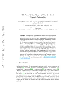 3D Pose Estimation for Fine-Grained Object Categories