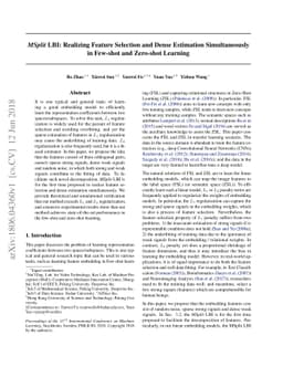MSplit LBI: Realizing Feature Selection and Dense Estimation
  Simultaneously in Few-shot and Zero-shot Learning