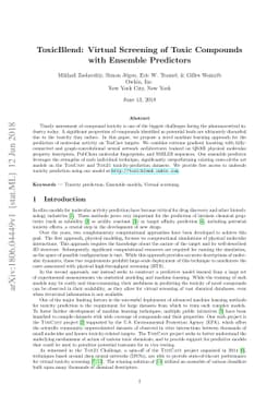 ToxicBlend: Virtual Screening of Toxic Compounds with Ensemble
  Predictors