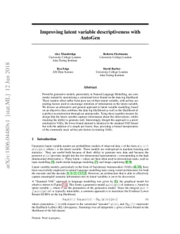Improving latent variable descriptiveness with AutoGen