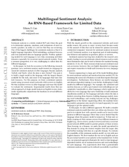 Multilingual Sentiment Analysis: An RNN-Based Framework for Limited Data