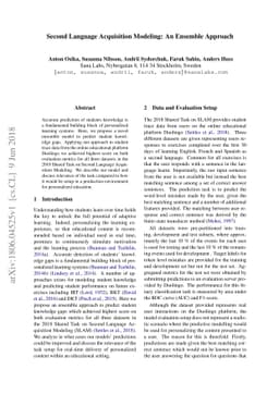 Second Language Acquisition Modeling: An Ensemble Approach