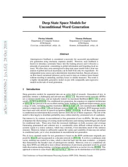 Deep State Space Models for Unconditional Word Generation