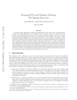 Streaming PCA and Subspace Tracking: The Missing Data Case