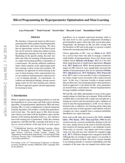 Bilevel Programming for Hyperparameter Optimization and Meta-Learning