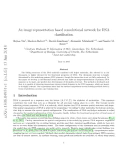 An image representation based convolutional network for DNA
  classification