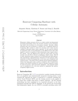 Reservoir Computing Hardware with Cellular Automata