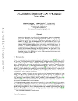 On Accurate Evaluation of GANs for Language Generation