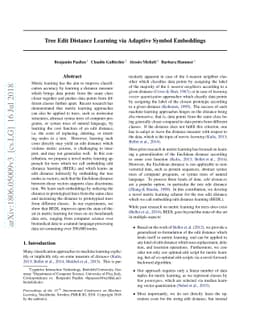 Tree Edit Distance Learning via Adaptive Symbol Embeddings