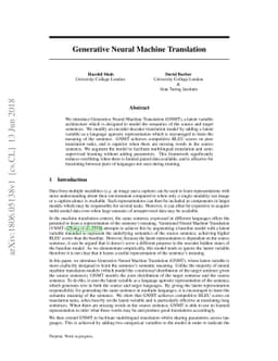 Generative Neural Machine Translation