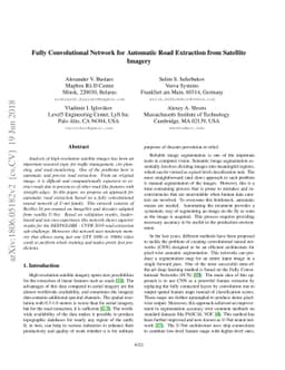 Fully Convolutional Network for Automatic Road Extraction from Satellite
  Imagery