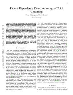 Pattern Dependence Detection using n-TARP Clustering