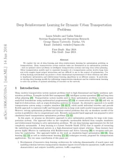 Deep Reinforcement Learning for Dynamic Urban Transportation Problems