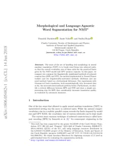 Morphological and Language-Agnostic Word Segmentation for NMT