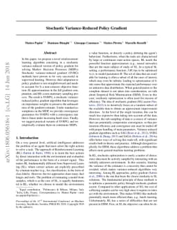 Stochastic Variance-Reduced Policy Gradient