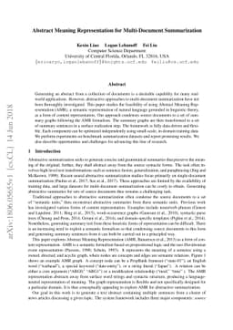 Abstract Meaning Representation for Multi-Document Summarization