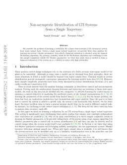 Non-asymptotic Identification of LTI Systems from a Single Trajectory