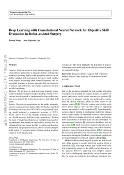 Deep Learning with Convolutional Neural Network for Objective Skill
  Evaluation in Robot-assisted Surgery