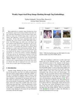 Weakly Supervised Deep Image Hashing through Tag Embeddings