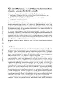 Real-time Monocular Visual Odometry for Turbid and Dynamic Underwater
  Environments