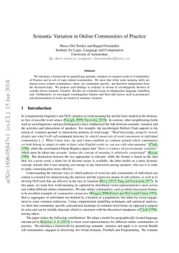 Semantic Variation in Online Communities of Practice
