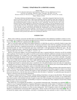 S-money: virtual tokens for a relativistic economy