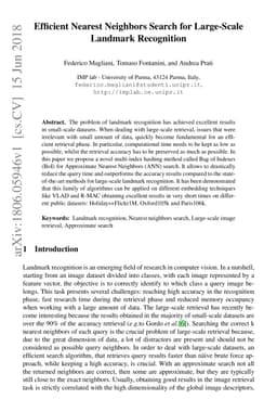 Efficient Nearest Neighbors Search for Large-Scale Landmark Recognition