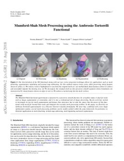 Mumford-Shah Mesh Processing using the Ambrosio-Tortorelli Functional
