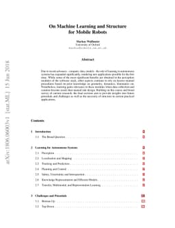 On Machine Learning and Structure for Mobile Robots