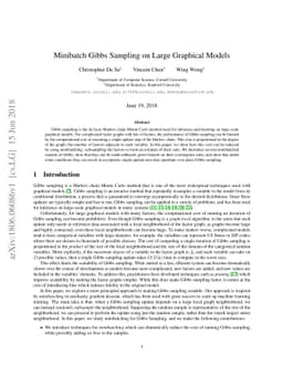 Minibatch Gibbs Sampling on Large Graphical Models