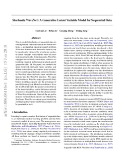 Stochastic WaveNet: A Generative Latent Variable Model for Sequential
  Data