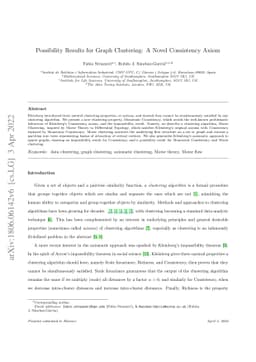 Possibility results for graph clustering: A novel consistency axiom
