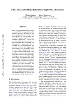 GILE: A Generalized Input-Label Embedding for Text Classification