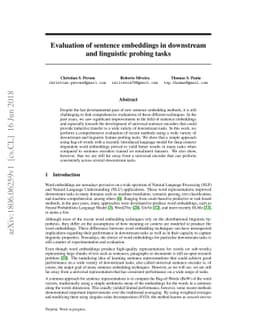 Evaluation of sentence embeddings in downstream and linguistic probing
  tasks