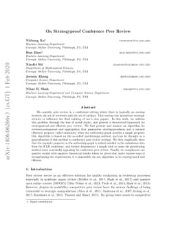 On Strategyproof Conference Peer Review