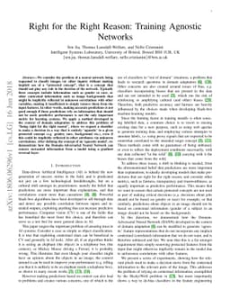 Right for the Right Reason: Training Agnostic Networks