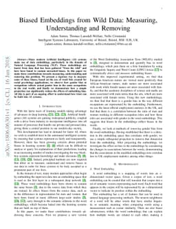 Biased Embeddings from Wild Data: Measuring, Understanding and Removing