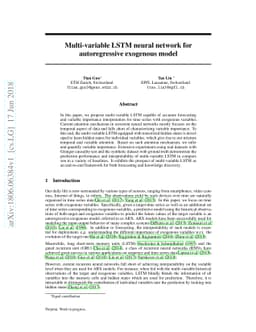 Multi-variable LSTM neural network for autoregressive exogenous model