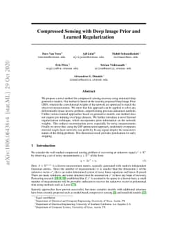 Compressed Sensing with Deep Image Prior and Learned Regularization
