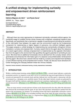 A unified strategy for implementing curiosity and empowerment driven
  reinforcement learning