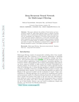 Deep Recurrent Neural Network for Multi-target Filtering