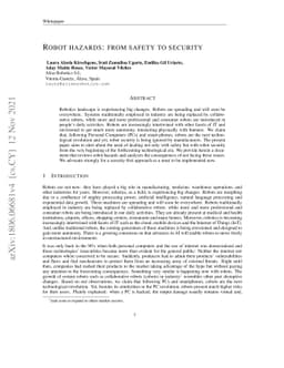 Robot hazards: from safety to security