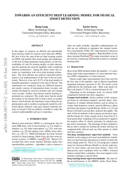 Towards an efficient deep learning model for musical onset detection