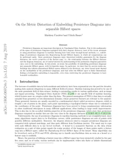 On the Metric Distortion of Embedding Persistence Diagrams into
  separable Hilbert spaces