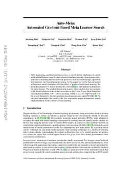 Auto-Meta: Automated Gradient Based Meta Learner Search