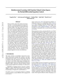 Reinforcement Learning with Function-Valued Action Spaces for Partial
  Differential Equation Control